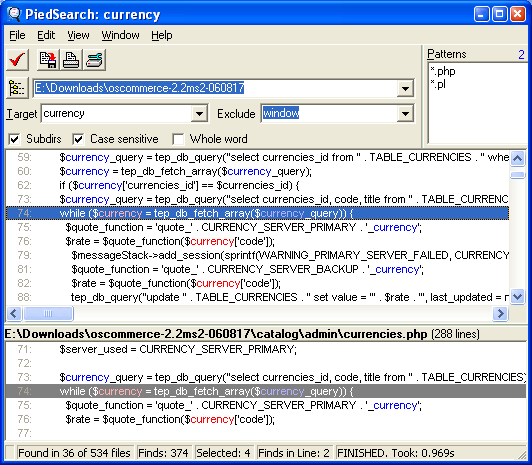PiedSearch with osCommerce